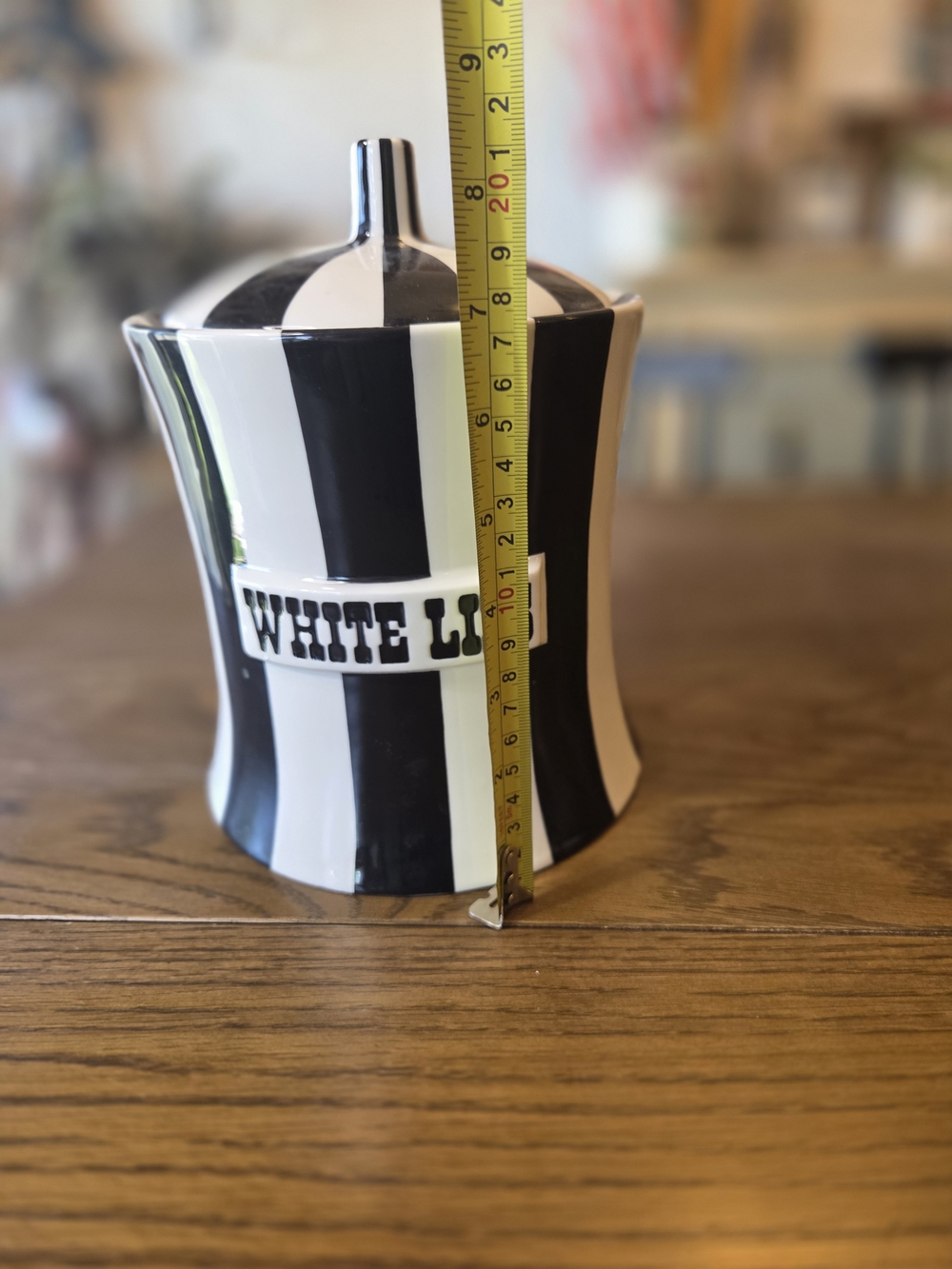 Jonathan Adler Black and White Striped 'White Lies' Canister - Picture 4 of 9